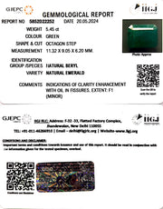 5.45/CT Natural Panna Stone with Govt. Lab Certificate-3441